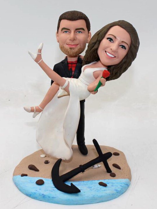 Custom Wedding Cake Topper Spiderman Groom Beach Themed